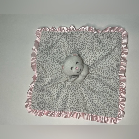 Carter’s Baby Teddy Bear Leopard Security Blanket Lovey Soft Rattle Pink Satin - Picture 2 of 10